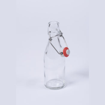 Bügelflasche 200 ml Weissglas, inklusive Standardbügel in Edelstahl